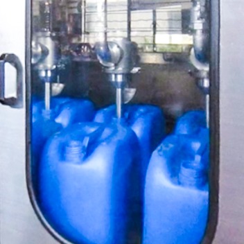 18-40L Electric Fully Automatic Chemical Liquid Jerry Can Filling Palletizing Wrapping Line 4-6 Head Motor Bearing Oil Plastic